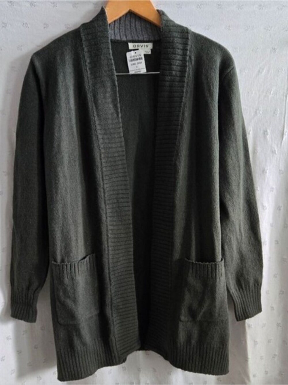 NWT Orvis Women's Evergreen Long Open Cardigan Sweater Size S